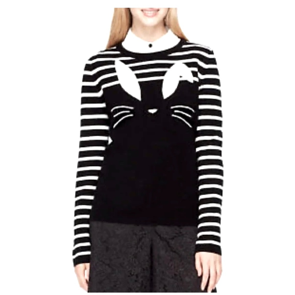Playful Black and White Striped Sweater